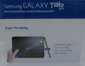 samsung galaxy tab with 8.9 screen